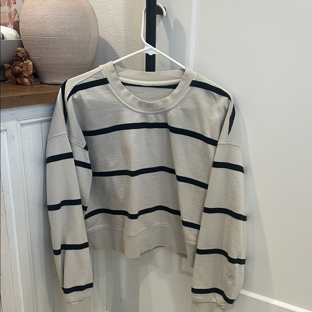 Lululemon Striped Cream and Black top